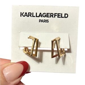 Karl Lagerfeld Gold Geometric Earrings